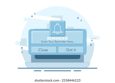 Reminder Concept. Notification calendar reminder. Business planning, events, reminders and schedules. Banner design, website page development. Email marketing, online advertising concept.