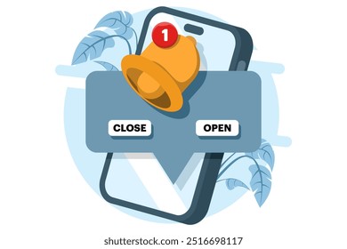 Reminder concept, notification page, alert notification. Reminder for business planning, email marketing, online advertising, important events, calendar reminders and schedules. Vector illustration.