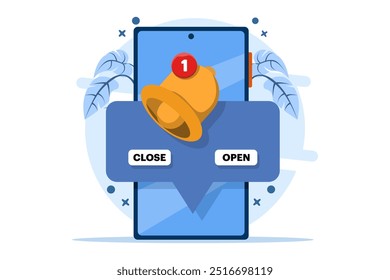 Reminder concept, notification page, alert notification. Reminder for business planning, email marketing, online advertising, important events, calendar reminders and schedules. Vector illustration.