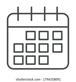 ilustración vectorial de la línea de planificación de la fecha de recordatorio