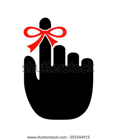 Reminder finger vector icon illustration isolated on white background