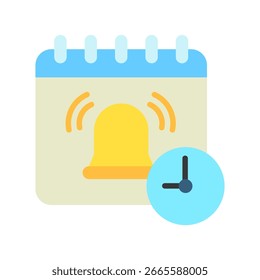 Reminder Flat Color Mini Illustration Icon. Use For Modern Concept, Print, Ui, Ux Kit, Web And App Development. Vector Related To Office, Education, Examination And More