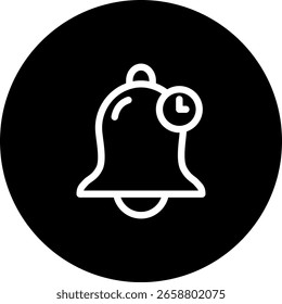 Icono de recordatorio con reloj en círculo negro