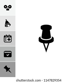 Reminder icon. collection of 6 reminder filled icons such as calendar, pin, medical appointment, bell. editable reminder icons for web and mobile.