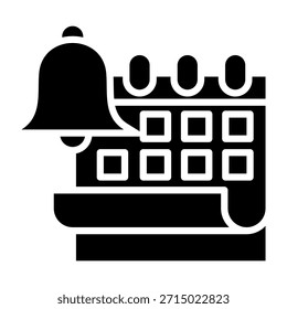 Reminder Icon Glyph Style Vector Illustration