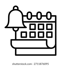 Ilustración vectorial de estilo de línea de icono de recordatorio