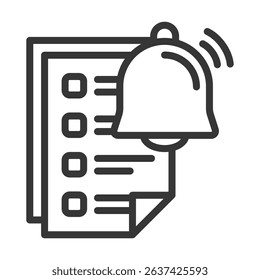 Reminder Icon Lineal Style Vector Illustration