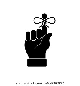 Reminder Icon. Roped Finger, Forefinger  Gesture Symbol.