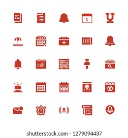 reminder icon set. Collection of 25 filled reminder icons included Alarm bell, Tasks, Notification, Alarm clock, Calendar, Bell, Pushpin, Schedule, Underline, Check list