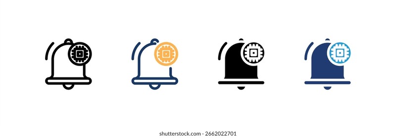 Conjunto de iconos de recordatorio colección de estilos múltiples. Ilustración vectorial.