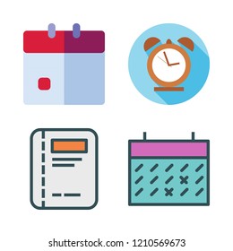 reminder icon set. vector set about alarm clock, calendar and agenda icons set.
