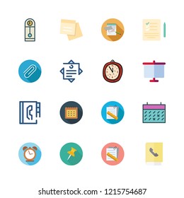 reminder icon set. vector set about note, clock, calendar and agenda icons set.