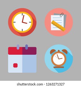 reminder icon set. vector set about note, alarm clock, clock and calendar icons set.