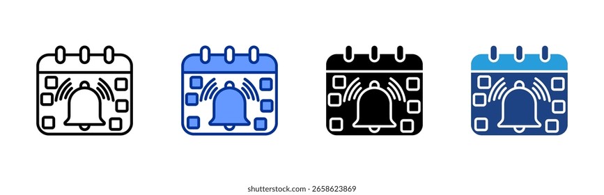 Ícone de lembrete da coleção de vários estilos da folha de estilos