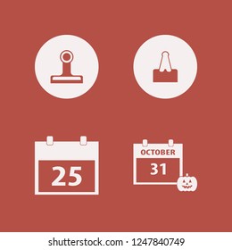 reminder icon. reminder vector icons set halloween date on calendar, calendar and paper clip