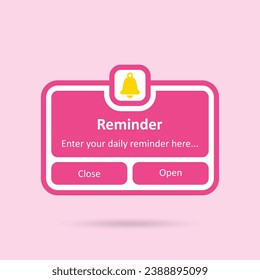 Reminder icon vector illustration. Notification page on isolated background. Bell sign concept.