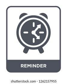 reminder icon vector on white background, reminder trendy filled icons from Time management collection, reminder simple element illustration