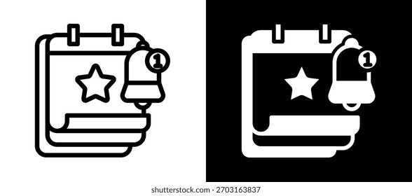 Icono de recordatorio Ilustración vectorial whiteblack