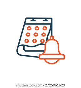 reminder icons outline and Flat Style,transparent background