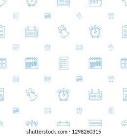 reminder icons pattern seamless white background. Included editable line bell, paper, calendar, medical appointment, alarm, calendar date icons. reminder icons for web and mobile.