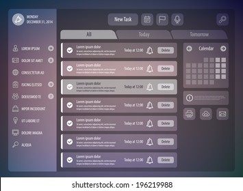 Reminder interface. Flat UI design. Vector eps 10