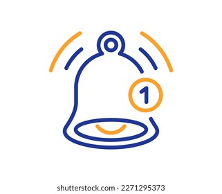 Reminder line icon. Notice bell sign. Notification new message symbol. Colorful thin line outline concept. Linear style reminder icon. Editable stroke. Vector