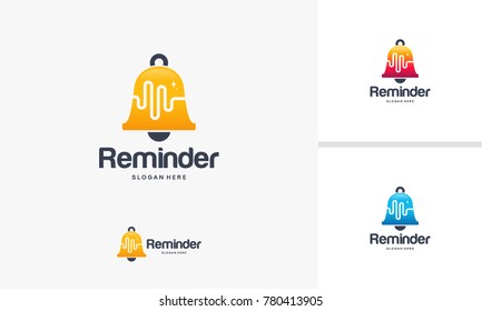 Reminder Logo Designs Concept, Notification Logo Designs Template, Health Notification Logo