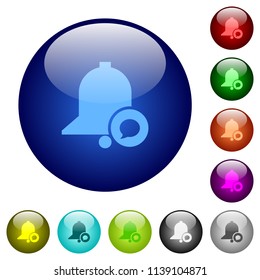 Reminder message icons on round color glass buttons