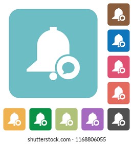 Reminder message white flat icons on color rounded square backgrounds