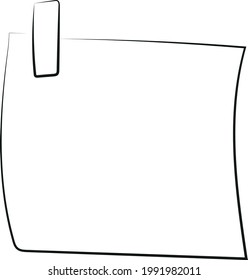 reminder note on the wall line drawing