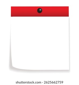 Reminder note with paper-clip, vector illustration.