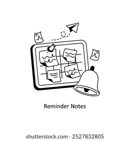  Reminder Notes  concepts style illustration. EPS 10 File