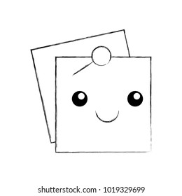 reminder notes with metal pin kawaii character