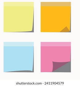 Reminder notes on the bright colorful paper
