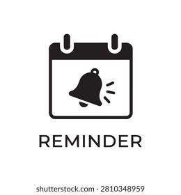 Reminder notification calendar icon symbol with reminder calendar notification schedule organizer management deadline minimalist alerting attention business planning datebook