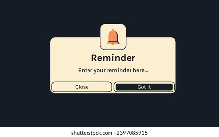 Reminder, notification page with floating elements and business planning, events, timetable flat vector illustration.
