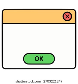design de modelo de ilustração de vetor de cor plana da janela de notificação de lembrete