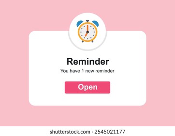 Reminder Notifications page with floating elements. Business planning ,events, reminder and timetable vector illustration.