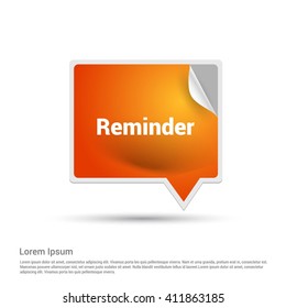 Reminder Orange paper speech bubble