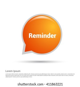 Reminder Orange paper speech bubble