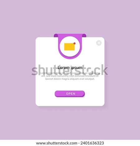Reminder page popup. Notification page with bell. Reminder events, business planning, timetable, new notice for ui. - Vector.