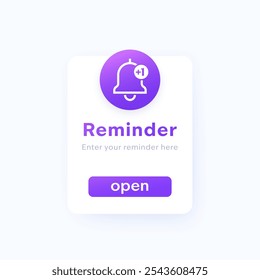 Reminder page, vector ui design