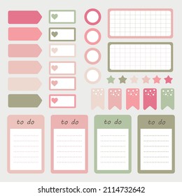 Reminder paper notes, for writing short notes, meeting reminder messages, to-do list vector
