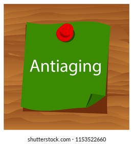 Reminder paper word antiaging vector. Vector Illustration.

