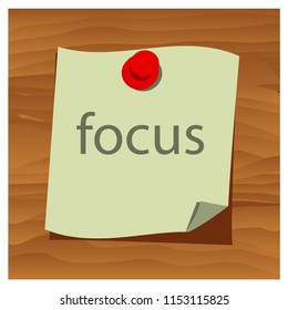 Reminder paper word focus vector. Vector Illustration.

