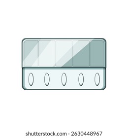 reminder pill organizer cartoon. storage container, case box, holder planner reminder pill organizer sign. isolated symbol vector illustration