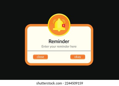 Reminder realistic notifications page vector illustration.