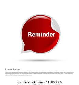 Reminder red paper speech bubble