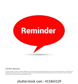Reminder red paper speech bubble