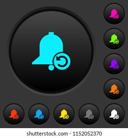 Reminder restore dark push buttons with vivid color icons on dark grey background